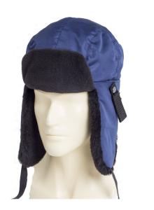 Шапка-ушанка флис и натуральный мех с креплением